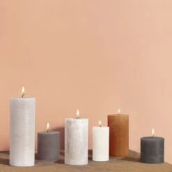 Bolsius Rustiek Stompkaars Grijs 80x68 Mm -Bolsius 101 0331 3 1 1