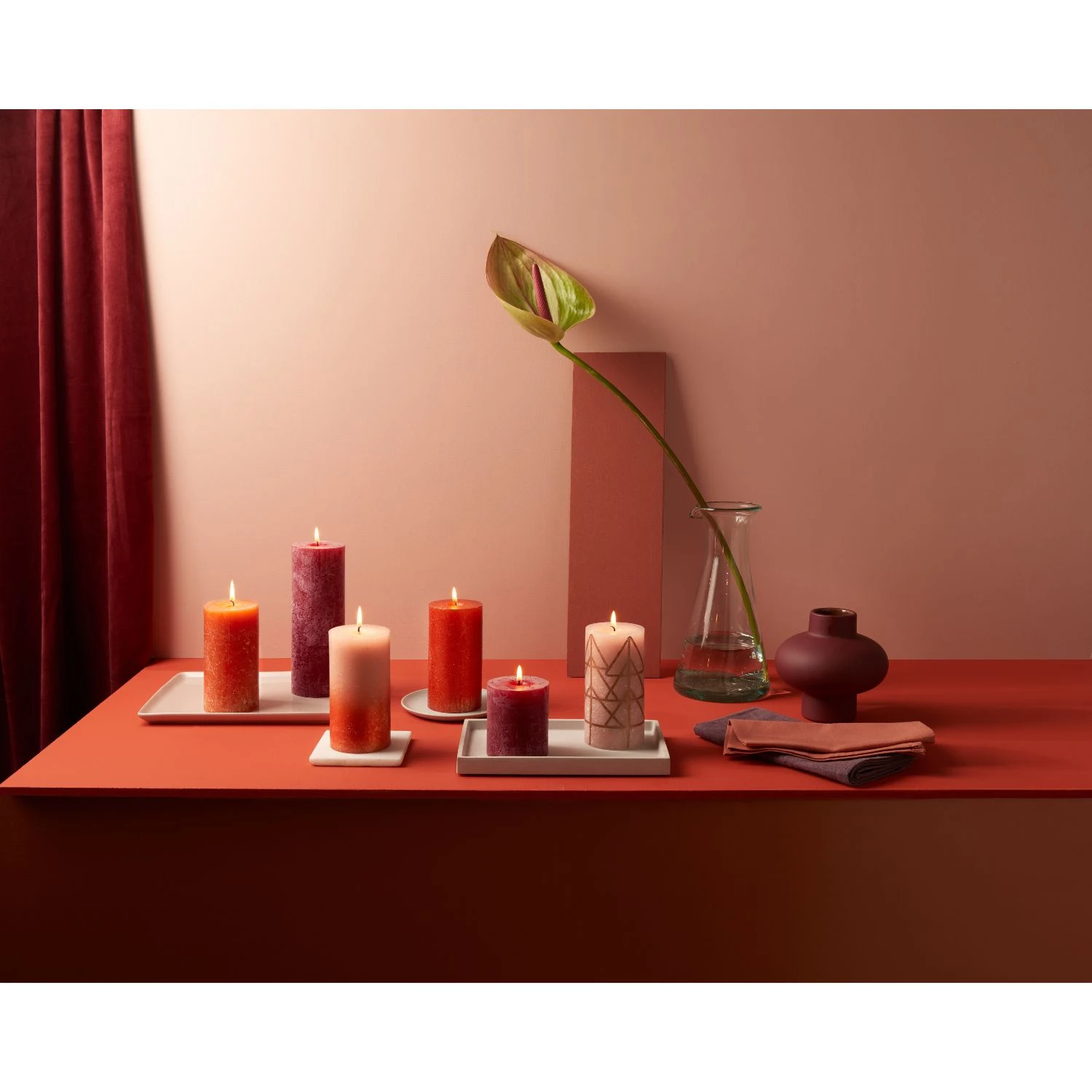 Bolsius Rustiek Stompkaars Donker Rood 130x68 Mm 2 Bolsius Rustiek Stompkaars Donker Rood 130x68 Mm - Afbeelding 2