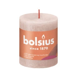 Bolsius Rustiek Stompkaars Misty Roze 80x68 Mm