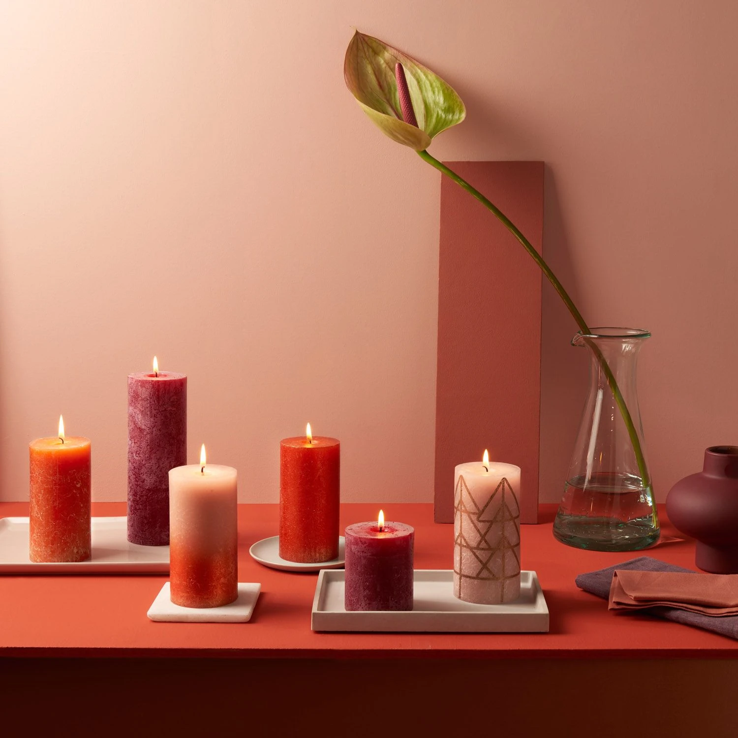 Bolsius Rustiek Stompkaars Donker Rood 190x68 Mm 2 Bolsius Rustiek Stompkaars Donker Rood 190x68 Mm - Afbeelding 2