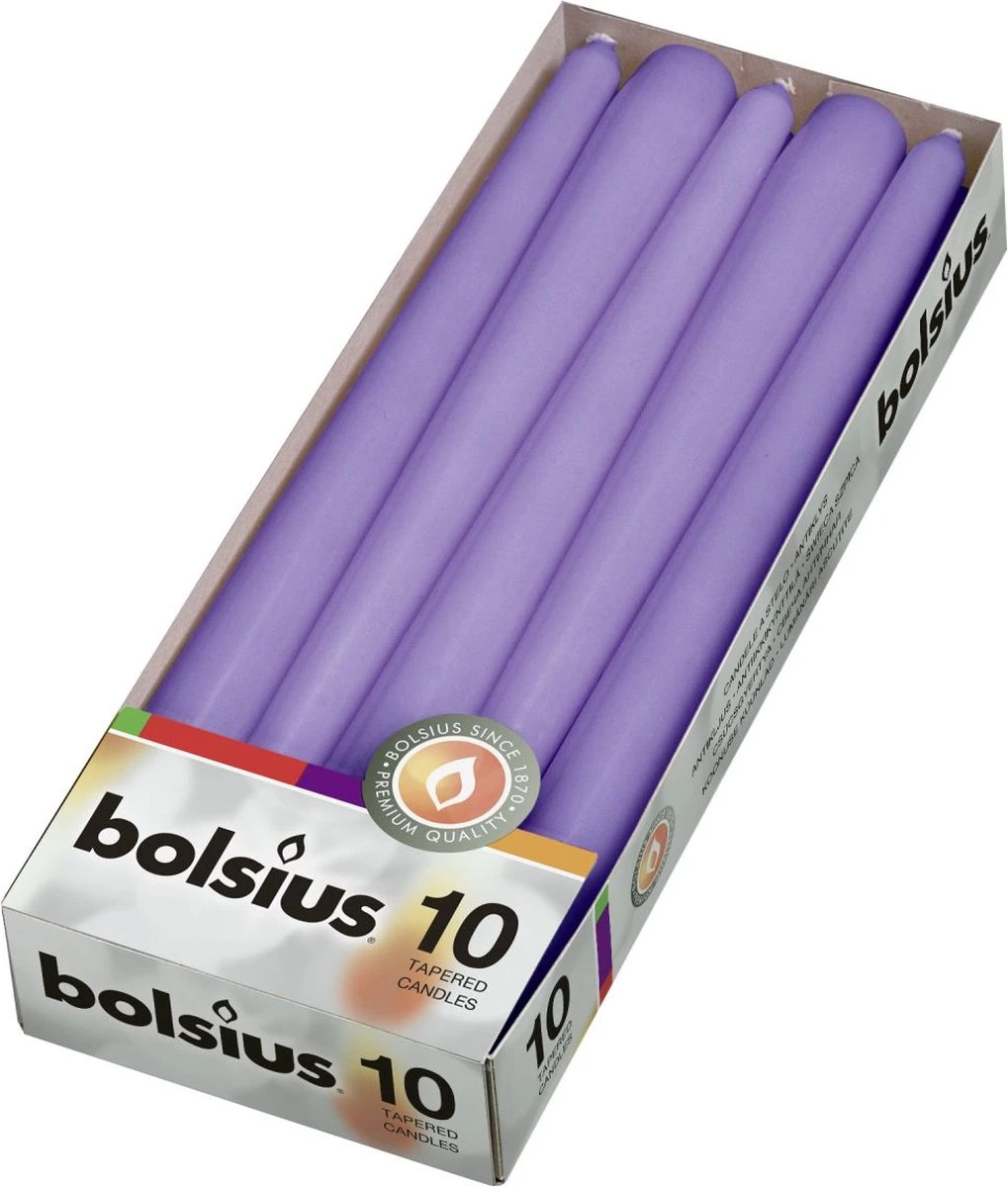 Bolsius Gotische Kaarsen Ultra Violet 24.5 Cm - 10 Stuks 1 Bolsius Gotische Kaarsen Ultra Violet 24.5 Cm - 10 Stuks