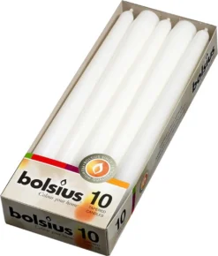 Bolsius Gotische Kaarsen Wit 24.5 Cm - 10 Stuks