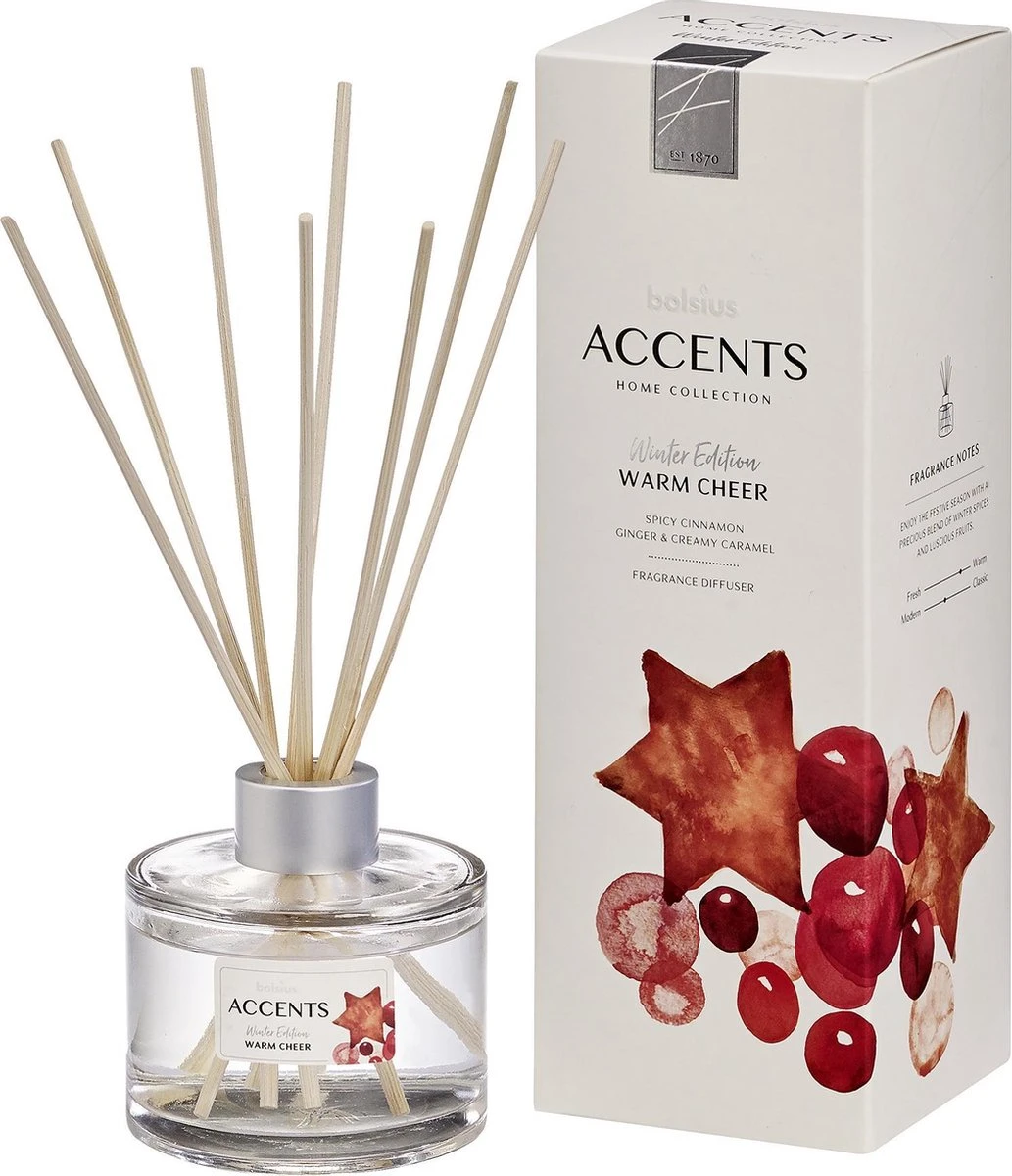 Bolsius Accents - Geurstokjes - Warm Cheer - 100ml 1 Bolsius Accents - Geurstokjes - Warm Cheer - 100ml