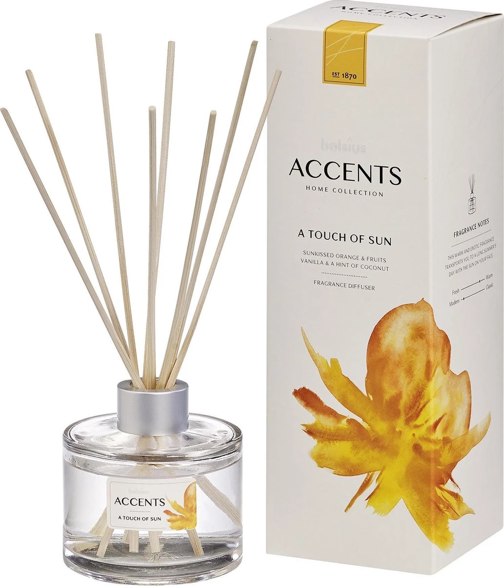 Bolsius Accents - Geurstokjes - Touch Of Sun - 100ml 1 Bolsius Accents - Geurstokjes - Touch Of Sun - 100ml
