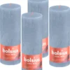 Bolsius - Rustieke Kaars - 4 Stuks - Licht Blauw - Sky Blue - 19cm