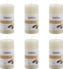 Bolsius Geurkaarsen Geribbeld 6 St 120x58 Mm Vanille -Bolsius 1096x1200 1