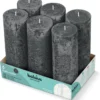 Bolsius - Rustieke Stompkaarsen 190/68 - Stormy Grey - 6 Stuks