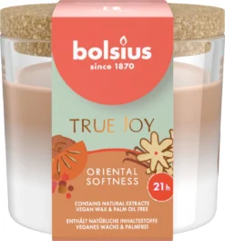 Bolsius - True Joy - 6 Geurkaarsen Met Kurken Deksel - Oriental Softness - Oranje - Voordeelverpakking - Geurkaars -Bolsius 1123x1200 2