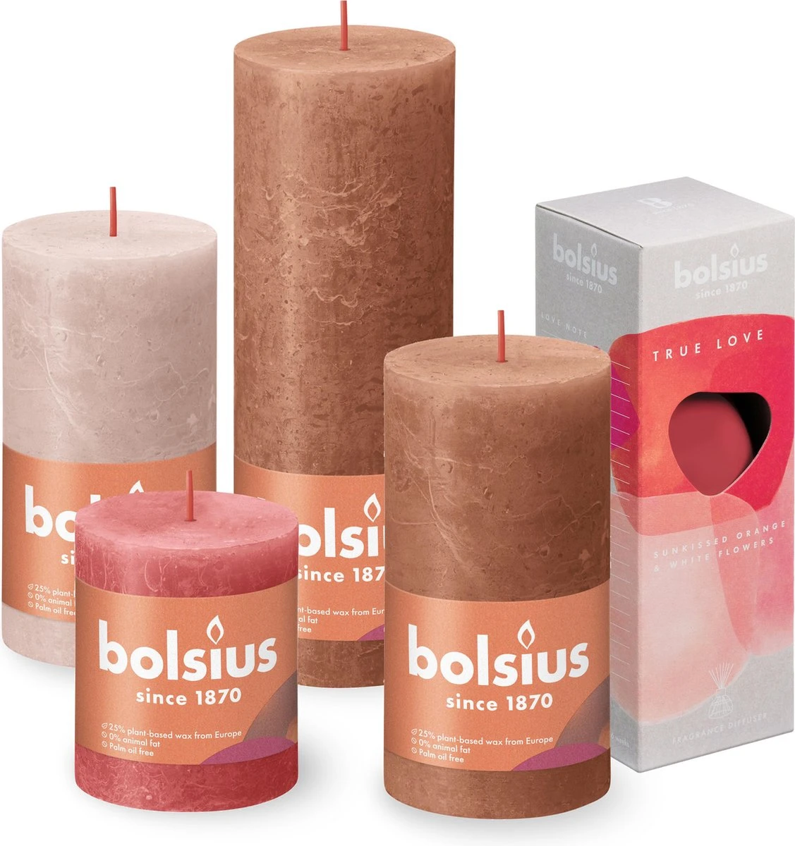 Bolsius - Rustieke Kaarsen Geur Set - True Love - Moederdag 2 Bolsius - Rustieke Kaarsen Geur Set - True Love - Moederdag - Afbeelding 2