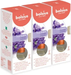 Bolsius True Scents - Geurstokjes - Lavendel - 3 Stuks - Voordeelverpakking - 45ml