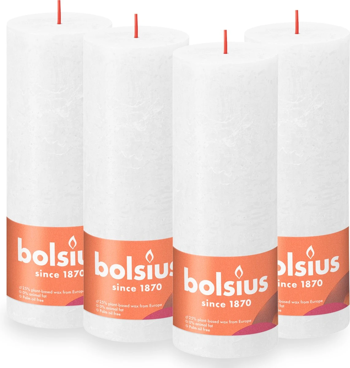 Bolsius - Rustieke Kaars - 4 Stuks - Wit - 19cm 1 Bolsius - Rustieke Kaars - 4 Stuks - Wit - 19cm