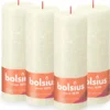 Bolsius - Rustieke Kaars - 4 Stuks - Ivoor - 19cm - Paasdecoratie
