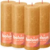 Bolsius - Rustieke Kaars - 4 Stuks - Geel - 19cm - Paasdecoratie