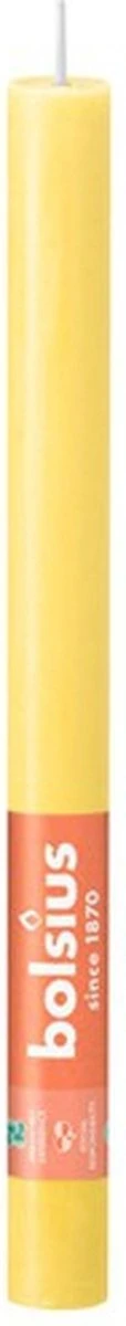 Bolsius - 16 Dinerkaarsen Rustiek - Licht Geel - Paasdecoratie 6 Bolsius - 16 Dinerkaarsen Rustiek - Licht Geel - Paasdecoratie - Afbeelding 6