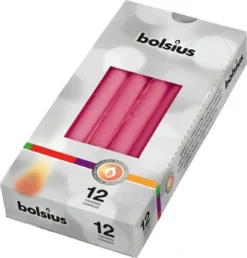 Bolsius Gotische Kaarsen 12 Stuks 245/24 Kleur Fuchsia