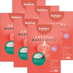 Bolsius - Grote Maxi Clear Cup - 72 Waxinelichtjes - Theelichtjes - 8 Branduren - Duurzaam