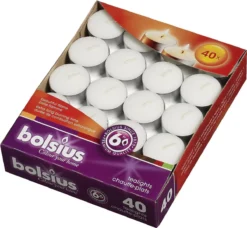 Bolsius - 240 Waxinelichtjes - Theelichtjes - Wit - 6 Branduren - Grootverpakking - Voordeelverpakking -Bolsius 1200x1109