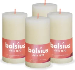 Bolsius - Rustieke Kaars - 4 Stuks - Ivoor - 13cm - Paasdecoratie