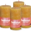 Bolsius - Rustieke Kaars - 4 Stuks - Geel - 13cm - Paasdecoratie