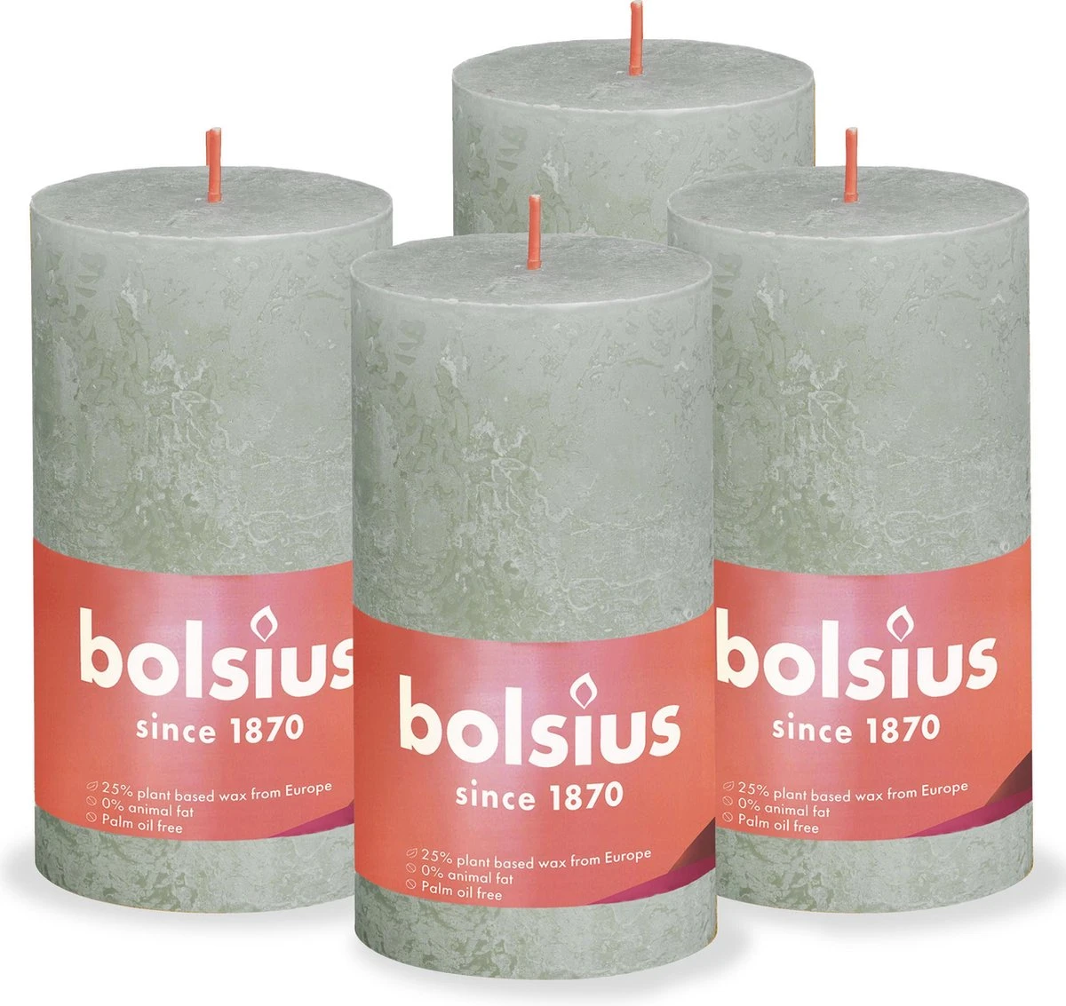 Bolsius - Rustieke Kaars - 4 Stuks - Groen - 13cm - Paasdecoratie 1 Bolsius - Rustieke Kaars - 4 Stuks - Groen - 13cm - Paasdecoratie