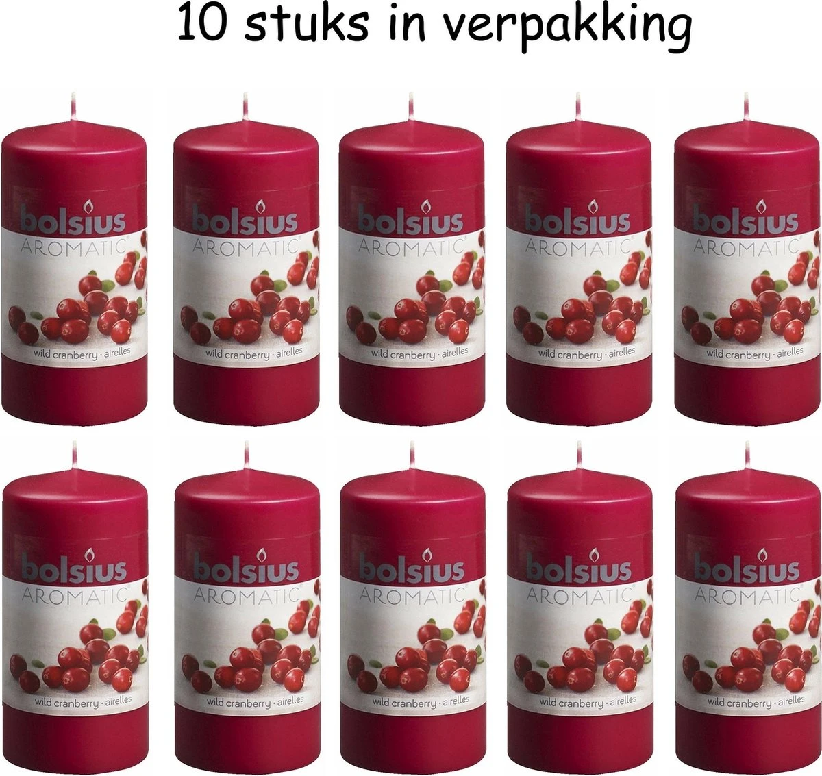 Bolsius Wild Cranberry - Geurkaars - 12 X 6 Cm - 10 Stuks 2 Bolsius Wild Cranberry - Geurkaars - 12 X 6 Cm - 10 Stuks - Afbeelding 2