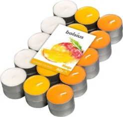 Bolsius Geurkaarsen Theelicht Mango Oranje/wit 30 Stuks