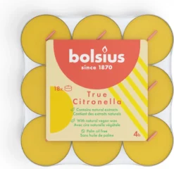Bolsius - 144 Geurtheelichten - Waxinelichtjes - Citronella - Buitenkaars -Bolsius 1200x1168 3