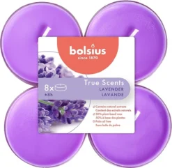 Bolsius Maxi Waxinelichtjes True Scents Lavendel 8 Stuks -Bolsius 1200x1173