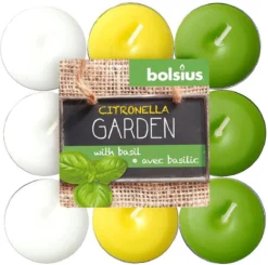 Bolsius - Kaars - Theelichtjes - Citronella - 4 Branduren - Basilicum