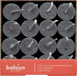 Bolsius - 16 Dinerkaarsen Rustiek - Antraciet - Donker Grijs -Bolsius 1200x1197 7