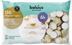 Bolsius - Waxine Lichten - 6 Uur - 150 Stuks -Bolsius 1200x751