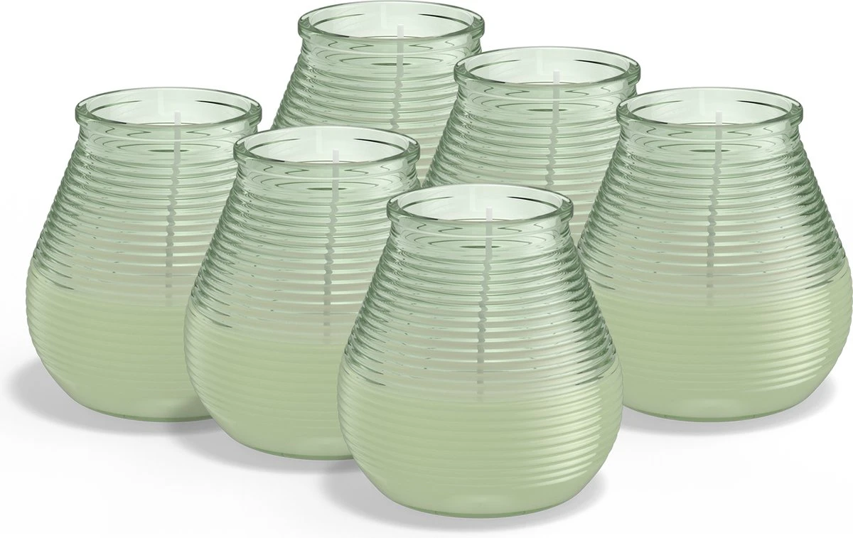 Bolsius - 6 Geurkaarsen - Citronella - Buitenkaars - Groen 1 Bolsius - 6 Geurkaarsen - Citronella - Buitenkaars - Groen