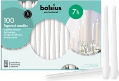 BERKATMARKT - Bolsius 103400335502 Puntkaarsen 25,4 Cm Wit 100 Stuks [Energieklasse G]