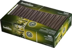 100 Stuks Bolsius Gotisch Taupe Dinerkaarsen 240/23 (7 Uur)
