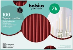 Bolsius Gotische Kaars Doos Horeca 240/23 Wijnrood (100 Stuks)