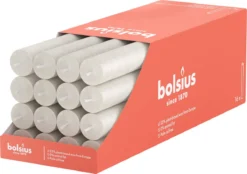 Bolsius - 16 Dinerkaarsen Rustiek - Licht Grijs