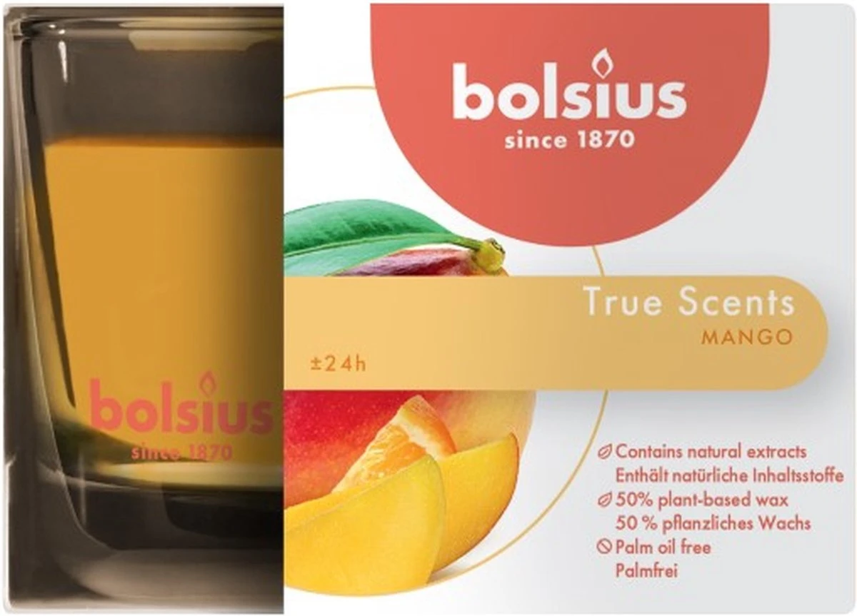 Bolsius Geurglas 63/90 True Scents Mango 2 Bolsius Geurglas 63/90 True Scents Mango - Afbeelding 2