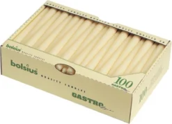 100 Stuks Bolsius Gotisch Ivoor Dinerkaarsen 240/23 (7 Uur) -Bolsius 1200x870