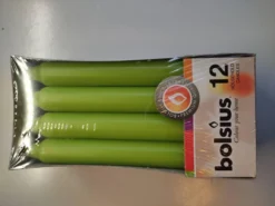 Bolsius Diner Kaarsen - 12 Stuks - Dinerkaarsen - 18cm - Appeltjesgroen - Groen - 6 Uur