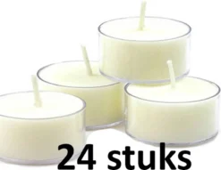 24 Stuks Bolsius Witte (6 Uur) Waxinelichtjes In Transparante Clear Cups