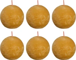 Bolsius Bolkaarsen Shine 6 St Rustiek 76x190 Mm Honinggeel