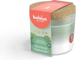 Bolsius Geurglas Met Kurk 66/83 True Joy Botanic Freshness - Zonder Palmolie - Vegan Wax