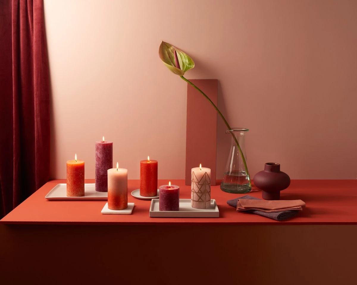 Bolsius - Rustieke Kaarsen Set - Cosy Reds 2 Bolsius - Rustieke Kaarsen Set - Cosy Reds - Afbeelding 2