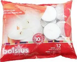 Bolsius Maxi Waxinelichtjes - 12 Stuks - Wit -Bolsius 1200x970