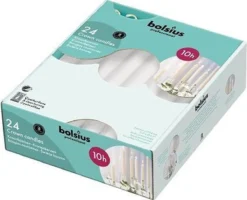 Bolsius - Kroonkaarsen - Wit - 24 Stuks