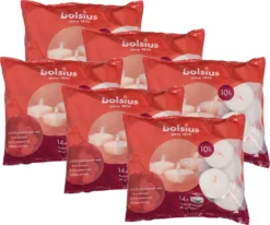 Bolsius - 84 Duurzamere Maxi Waxinelichtjes - Grote Theelichtjes - Wit - 10 Branduren