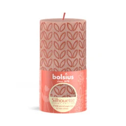 Bolsius Silhouette Stompkaars Misty Pink Met Print 130x68 Mm