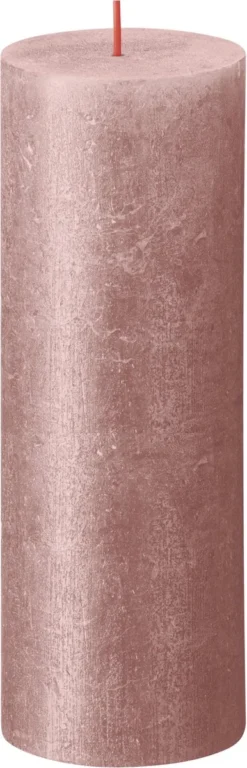 Bolsius - Rustieke Kaars Shimmer - 4 Stuks - Metallic - Roze - 19cm -Bolsius 386x1200 1