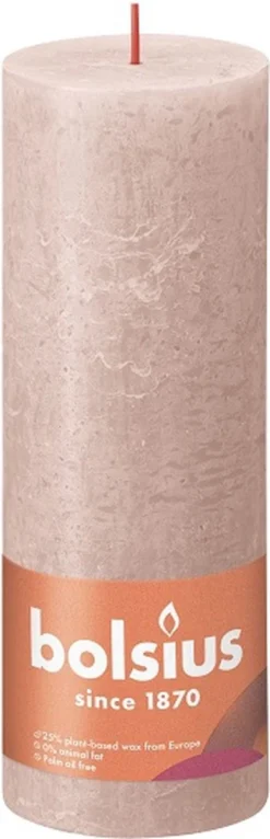 Bolsius - Rustieke Kaars - 4 Stuks - Poeder Roze - 19cm -Bolsius 387x1200 7