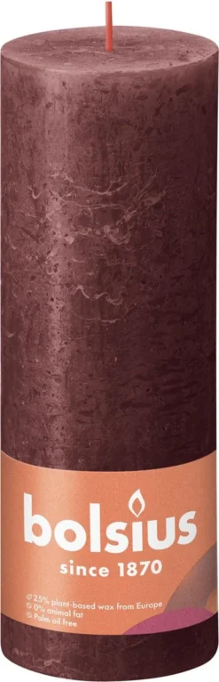 Bolsius - Rustieke Kaars - 4 Stuks - Rood - 19cm -Bolsius 387x1200 8